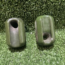 2 Rare Vintage Green Porcelain Insulators Cable Wire Electricity Mancave Salvage