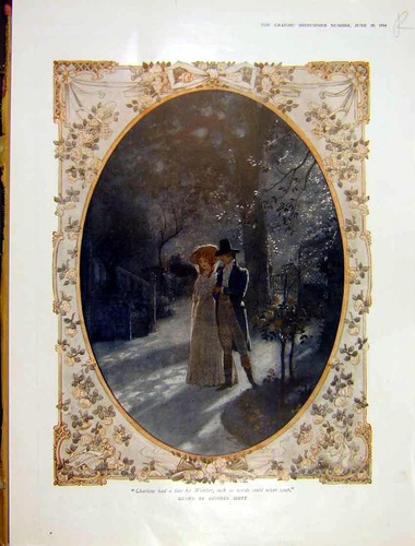 Old antique print painting - old,