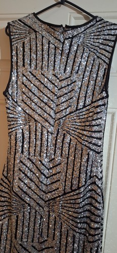 Evening dress silver sequin - evening,