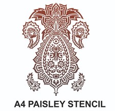 Large A4 Paisley stencil 2