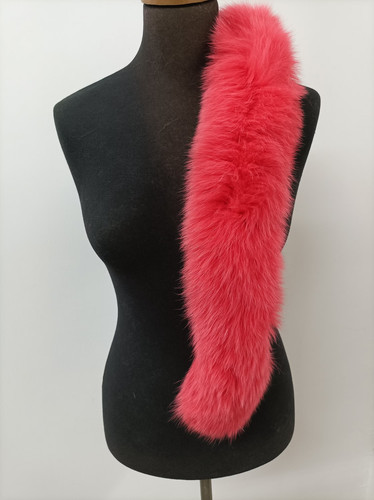 Real fox fur hood trim - trim, red