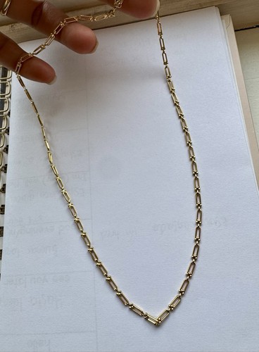 Paperclip necklace 18k - 18”,,