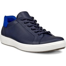 Ecco Shoes Soft 7 Mens Blue Soft Leather Trainers Size UK 8-11.5