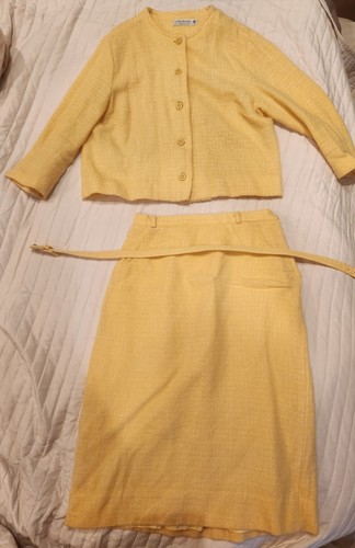 Vintage yellow skirt suit - yellow,