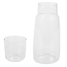 Clear Bedside Water Carafe Set with Tumbler Glass for Bedroom Nightstand,5201
