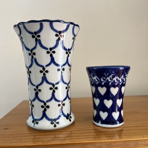 Polish pottery vases - vases., trumpet