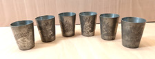 Antique KUT HING SWATOW Pewter Shot Liquor Cups Set of 6