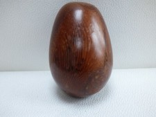Wooden Egg Easter Kids Solid Decoupage Craft Brown Dark Solid Hand Made