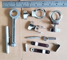 Misc spare parts inc ROGERS bass drum pedal stroke adjustment arm mixed bag