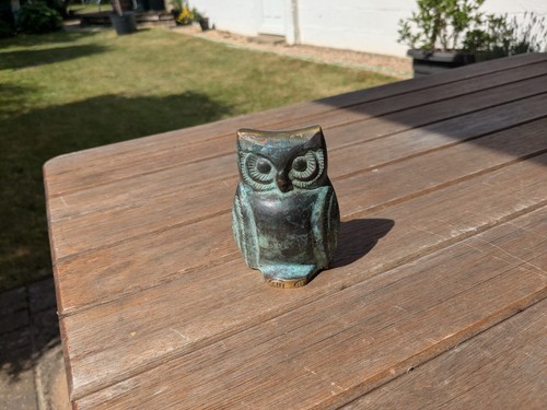Metal vintage owl figure - vintage,