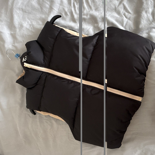 Shein black quilted puffer - black,