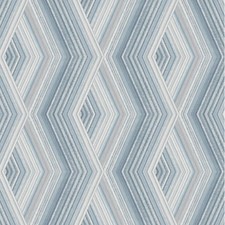 Crown Aura Geometric Style Blue White Line Pattern Wallpaper M1581