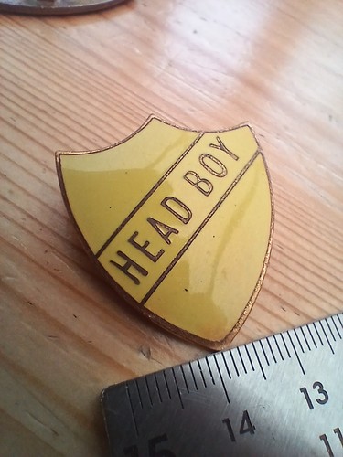 Vintage school head boy - vintage, enamel
