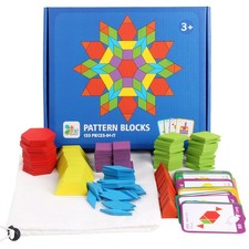 155PCS Wooden Pattern Blocks