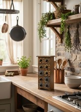 VTG Ceramic & Wood Spice Chest
