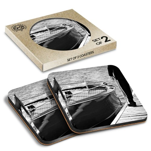 Boxed square coasters bw - x,