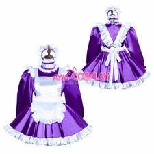  purple sissy maid satin dress