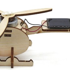 Solar Helicopter Model Wooden