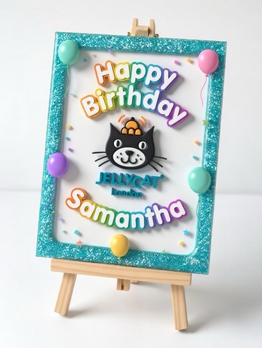 Personalised printed jelly cat - personalised,