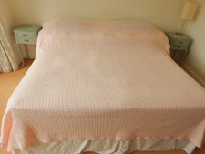 Broomhill Cellular Blanket Super King 104" x 99" Soft Pink Satin Ribbon Washable
