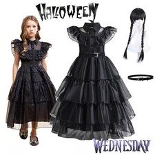 Cosplay The Addams Family Wednesday Party Halloween Dress Kids Book Week Costume