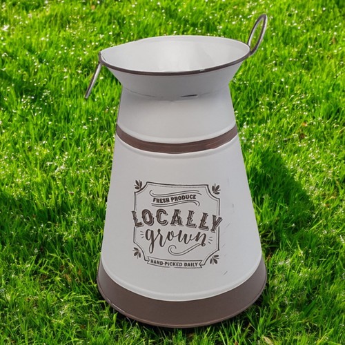 Vintage style metal planter - vintage,