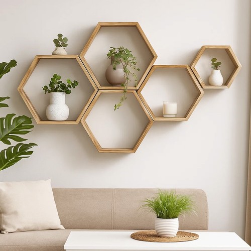 5pcs hexagon floating wall - hexagon,