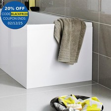 L Shaped Shower Bath End Panel Modern Bathroom White Gloss MDF 680x540mm