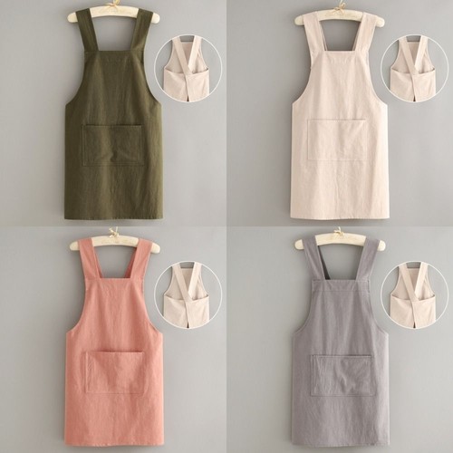 Cotton cross back apron - cotton,