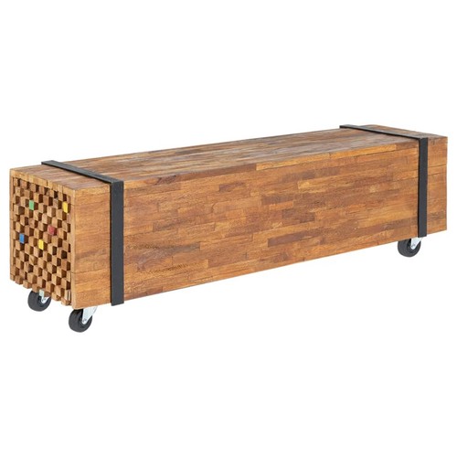 Solid teak wood stand - wood, tv