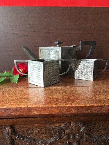Antique castle pewter art - pewter,