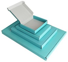 SATIN LIGHT BLUE MINI A6 A5 A4 PIP BOXES LARGE LETTER SHIPPING BABY TURQUOISE