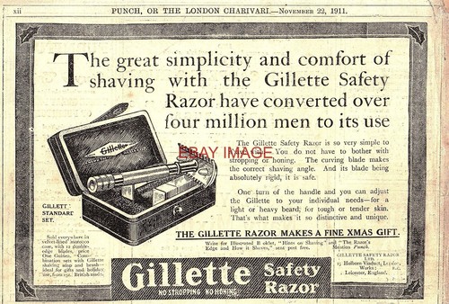 Antique 1913 advert - advert, gillette