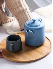 Round Wooden Serving Tray Tea