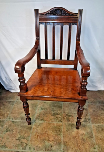 Victorian mahogany hall elbow - victorian,