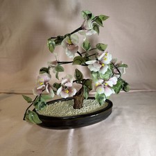 VINTAGE LARGE JAPANESE JADE CARVED BONSAI TREE IN  POT