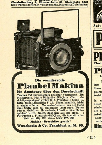 Histor advertising plaubel - advertising:,