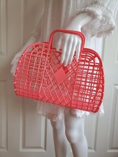 80s Retro Jelly Bag Watermelon Red Large 35cm Beach Shopper