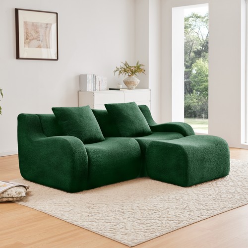 Shaped teddy fabric seat - l-shaped, 2-seat