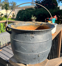 Antique Cast Iron Cauldron – 3 Leg, Gate Mark, 1800s Primitive Pot