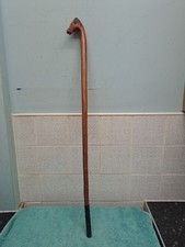 Vintage Wooden Hand Carved Walking Stick With Hand Carved Horse Head -  86 Cm