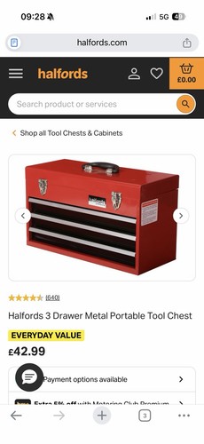 Metal tool box halfords - halfords, 3