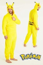 Pokemon Pikachu All in one pyjamas, onesee Hoodie Fleece Adult Sizes S M 2XL A3