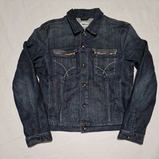 Gas Jeans Denim Jacket Mens Large Slim Fit Zip Pockets