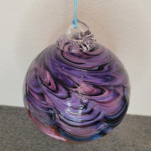 Hand blown purple glass - glass, orb