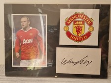 Manchester United –Wayne Rooney Signed Autograph with Photo & Club Crest Framed.