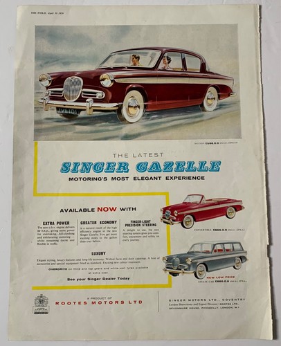 Vintage singer gazelle car - singer,