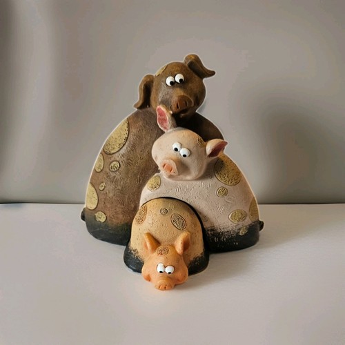 Cute ceramic family - ceramic, pigs