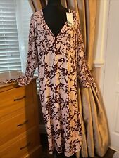 House Of Fraser Be You Maxi Dress Burgundy Pink Paisley Vintage Floaty 20 RP£50