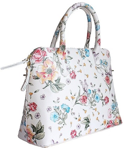Italian white floral print